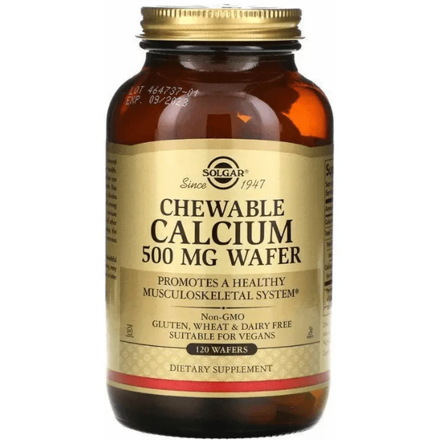 Кальций жевательный Solgar Chewable Calcium 500 мг, 120 вафель: цены и характеристики