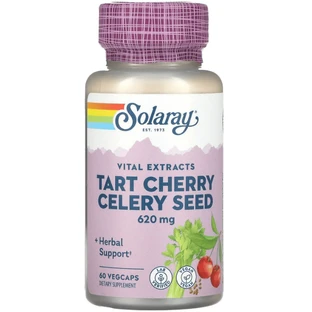Екстракт вишні і насіння селери Solaray Tart Cherry Celery Seed 620 мг, 60 вегетаріанських капсул