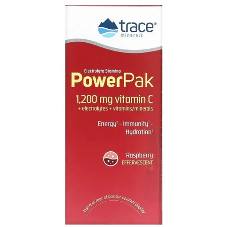 Електроліти Trace Minerals Research Electrolyte Stamina Power Pak, малина, 30 пакетів по 5.1 г: ціни та характеристики