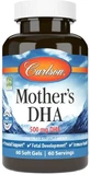 Докозагексаєнова кислота (ДГК) Carlson Mother's DHA 500 мг, для годуючих мам, 60 гелевих капсул
