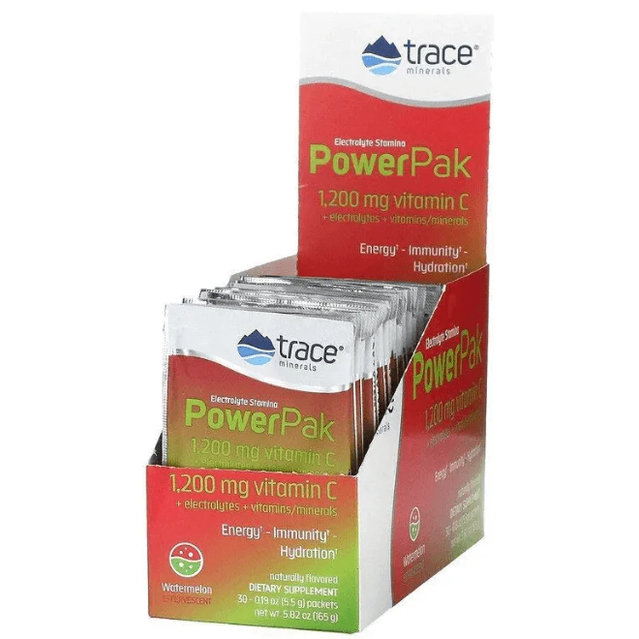 Електроліти Trace Minerals Research Electrolyte Stamina Power Pak зі смаком кавуна, 30 пакетів по 5,5 г: ціни та характеристики