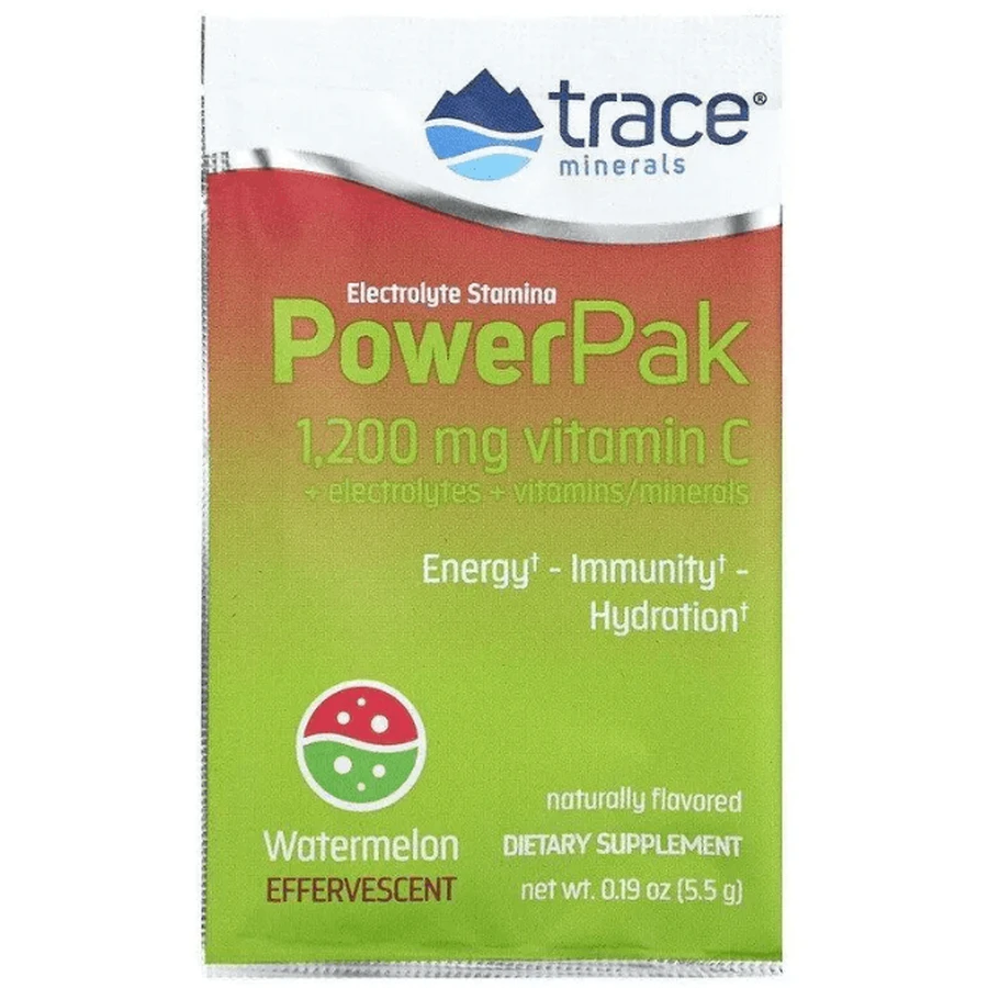 Електроліти Trace Minerals Research Electrolyte Stamina Power Pak зі смаком кавуна, 30 пакетів по 5,5 г: ціни та характеристики