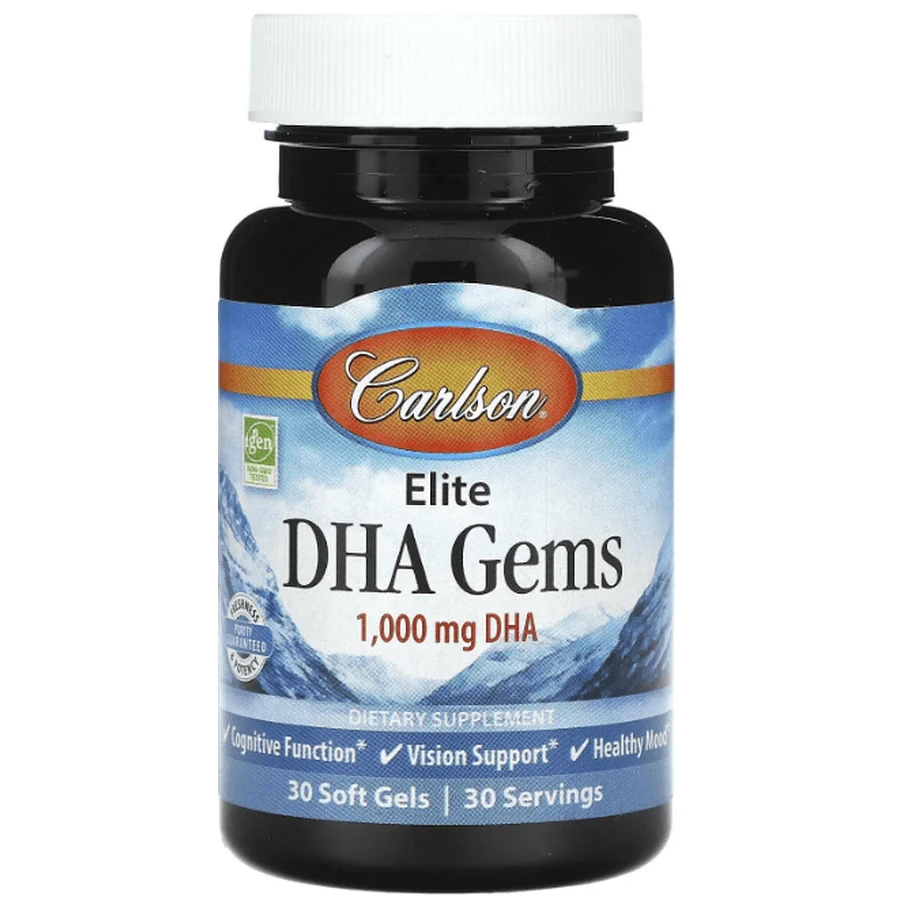 Докозагексаєнова кислота (ДГК) CarlsonElite DHA Gems 1000 мг, 30 гелевих капсул: ціни та характеристики