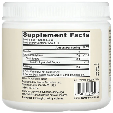 Д - Рибоза Jarrow Formulas D-Ribose, 200 г: цены и характеристики