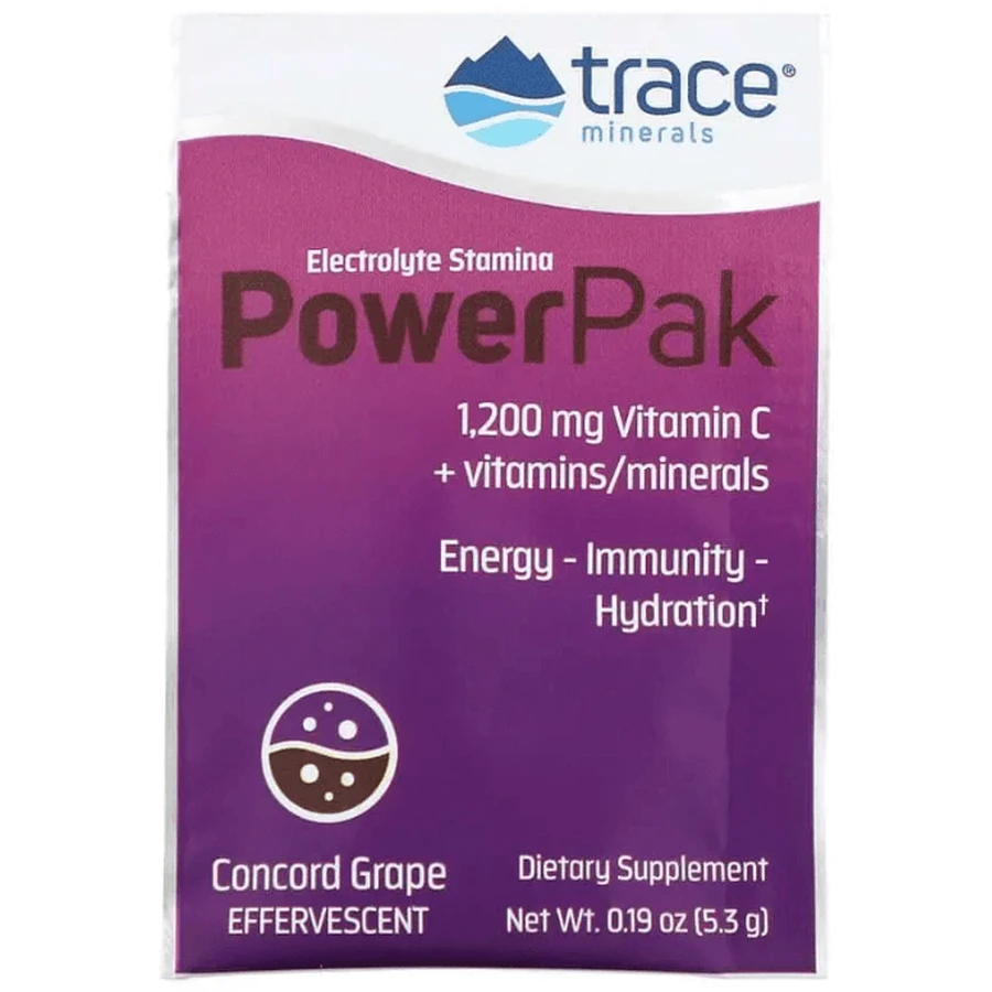 Электролиты Trace Minerals Research Electrolyte Stamina 1200 мг, со вкусом винограда 30 пакетов по 5,3 г: цены и характеристики