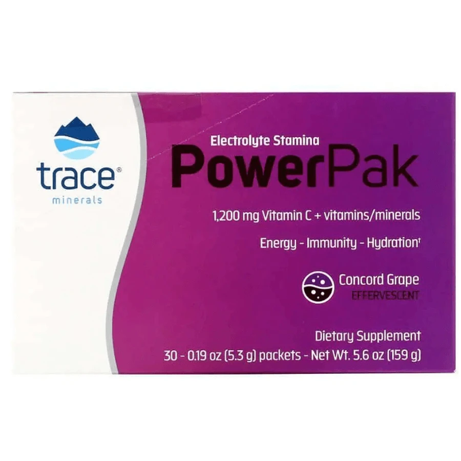 Электролиты Trace Minerals Research Electrolyte Stamina 1200 мг, со вкусом винограда 30 пакетов по 5,3 г: цены и характеристики