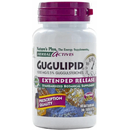 Гуггул Natures Plus Herbal Actives Gugulipid 1000 мг, 30 таблеток: цены и характеристики
