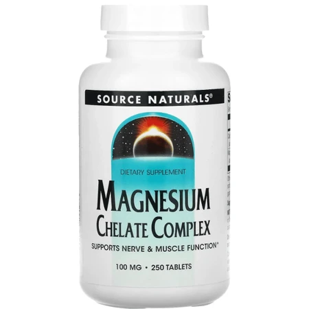 Магній хелат Source Naturals Magnesium Chelate 100 мг, 250 таблеток: ціни та характеристики