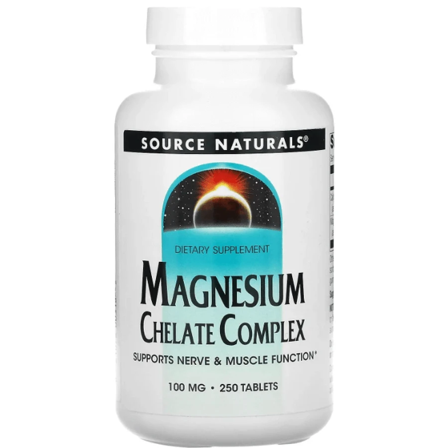 Магній хелат Source Naturals Magnesium Chelate 100 мг, 250 таблеток: ціни та характеристики