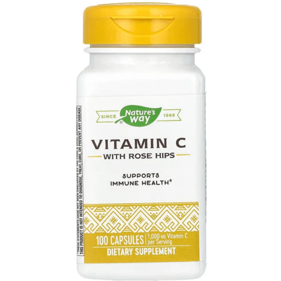 Вітамін С Nature's Way Vitamin C With Rose Hips з шипшиною, 100 капсул: ціни та характеристики