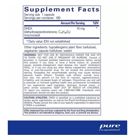 ДГЕА Pure Encapsulations DHEA10 мг, 180 капсул: ціни та характеристики