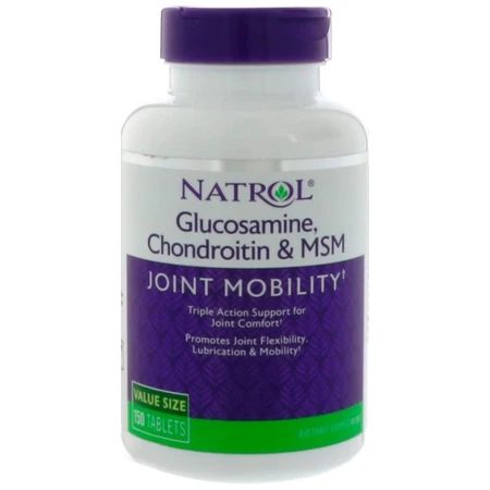 Глюкозамін хондроїтин МСМ Natrol Glucosamine Chondroitin MSM, 150 таблеток: ціни та характеристики
