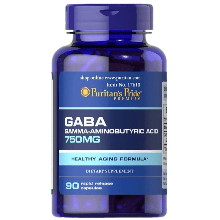 ГАМК (гамма-аминомасляная кислота) Puritan's Pride GABA 750 мг, 90 капсул: цены и характеристики
