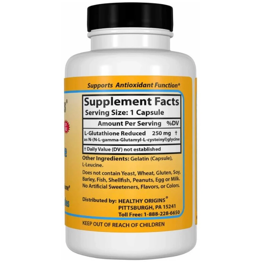 Глутатион Healthy Origins L-Glutathione Setria 250 мг, пониженный, 150 капcул: цены и характеристики