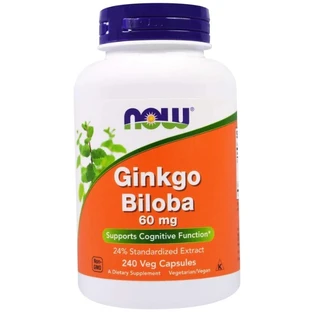 Гинкго Билоба Now Foods Ginkgo Biloba 60 мг, 240 вегетарианских капсул