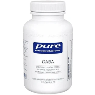 ГАМК Pure Encapsulations GABA, поддержка релаксации и уменьшение случайного стресса, 120 капсул