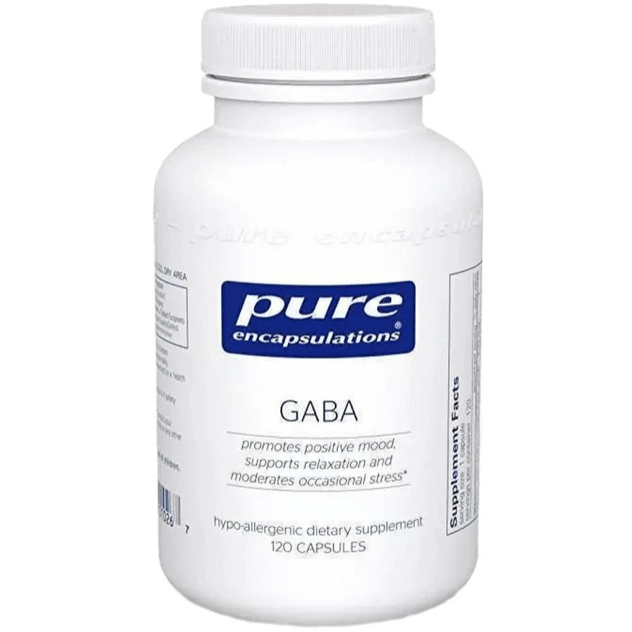 ГАМК Pure Encapsulations GABA, поддержка релаксации и уменьшение случайного стресса, 120 капсул: цены и характеристики