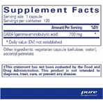 ГАМК Pure Encapsulations GABA, поддержка релаксации и уменьшение случайного стресса, 120 капсул: цены и характеристики