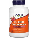 Витамин С и цинк для иммунитета Now Foods C-1000 Zinc Immune 1000 мг/15 мг, 180 вегетарианских капсул