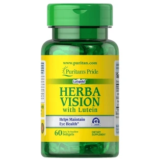 Лютеин и черника Puritan's Pride Herbavision with Lutein and Bilberry, 60 капсул