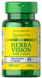 Лютеин и черника Puritan's Pride Herbavision with Lutein and Bilberry, 60 капсул
