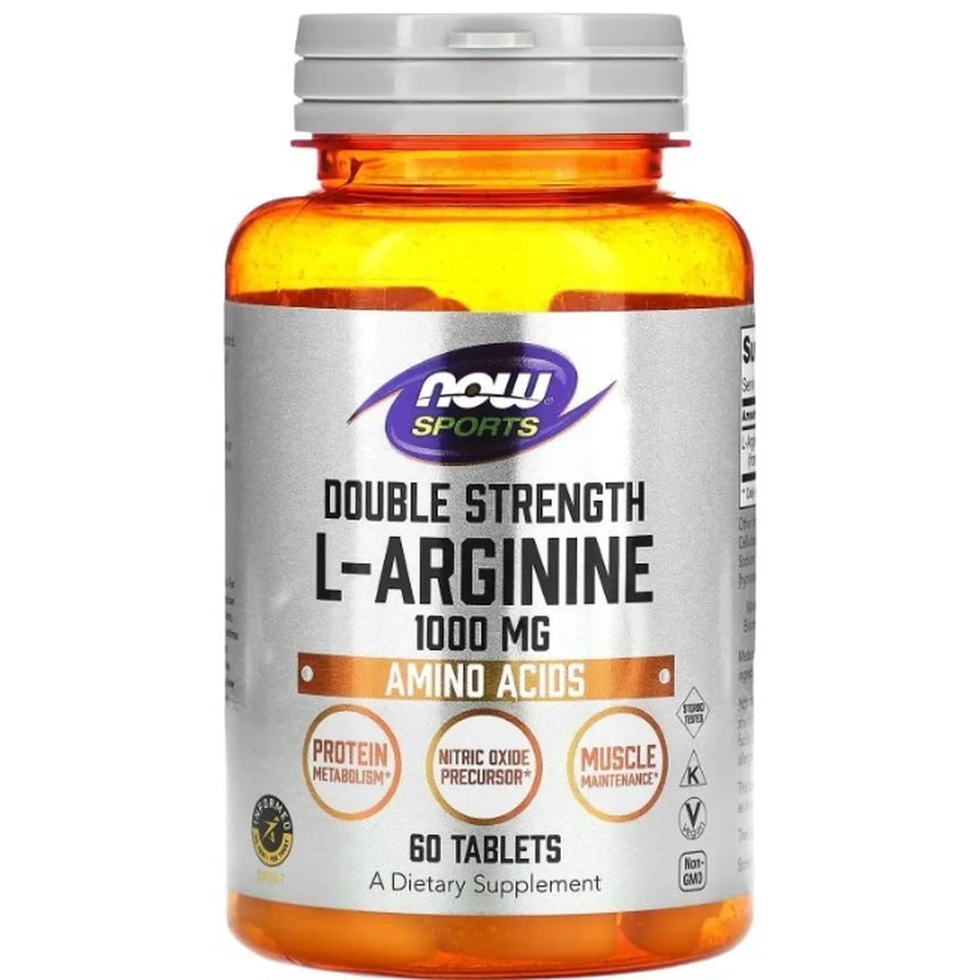 L-аргинин Now Foods Sports L-Arginine 1000 мг, двойная сила, 60 таблеток: цены и характеристики