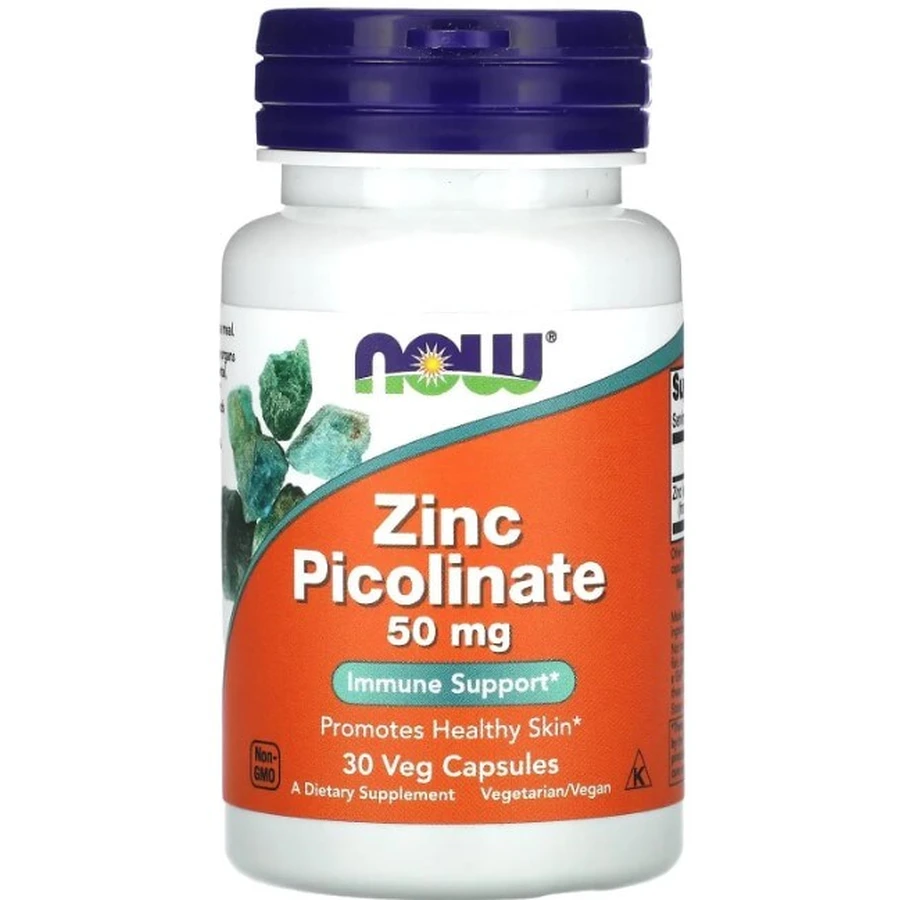Пиколинат цинка NOW Foods Zinc Picolinate 50 мг, 30 вегетарианских капсул: ціни та характеристики