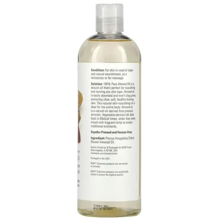 Масло солодкого мигдалю Now Foods Solutions Sweet Almond Oil, 473 мл: ціни та характеристики