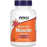 Ніацин (Вітамін В3) Now Foods Flush-Free Niacin 250 мг, без почервоніння, 180 вегетаріанських капсул