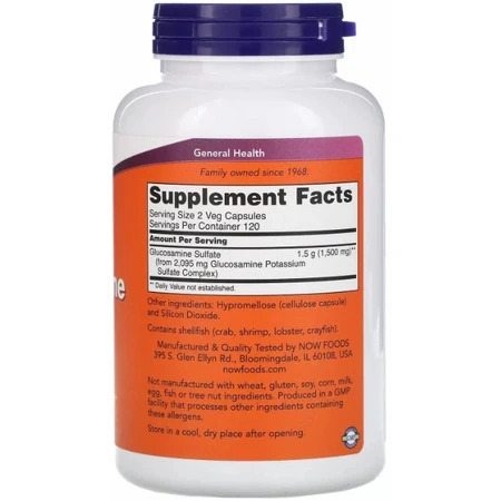 Глюкозамин сульфат Now Foods Glucosamine Sulfate 750 мг, 240 растительных капсул: цены и характеристики