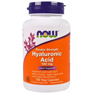 Гиалуроновая кислота Now Foods Hyaluronic Acid 100 мг, двойная сила, 120 вегетарианских капсул