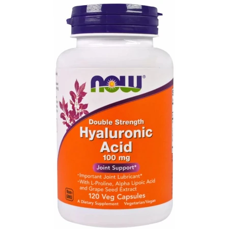 Гиалуроновая кислота Now Foods Hyaluronic Acid 100 мг, двойная сила, 120 вегетарианских капсул: цены и характеристики