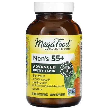Вітаміни для чоловіків 55 + MegaFood Multi for Men 55+, 120 таблеток: ціни та характеристики