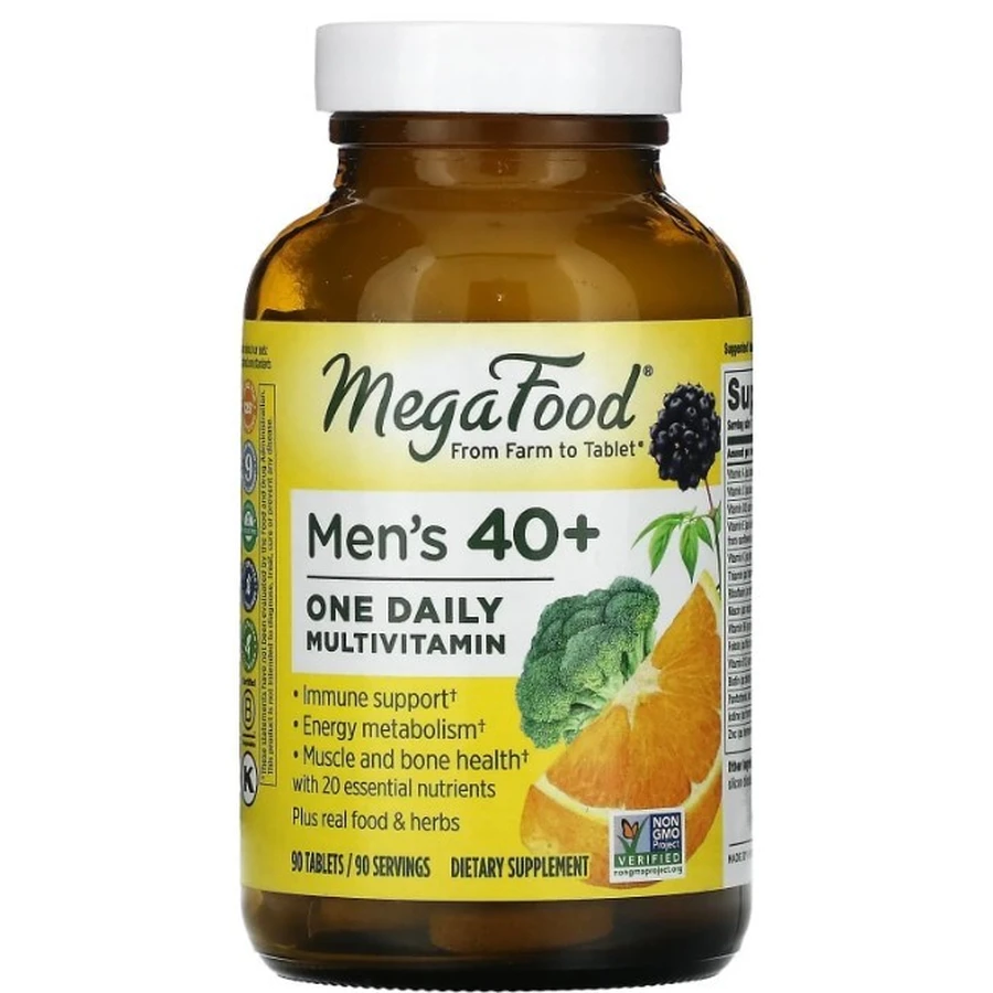Витамины для мужчин MegaFood Men Over 40 One Daily, без железа, 40+, 1 в день, 90 таблеток: цены и характеристики