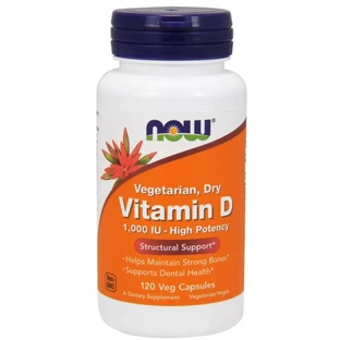 Вітамін Д2 Now Foods Vitamin D 1000 МЕ (25 мкг), сухий,120 вегетаріанських капсул
