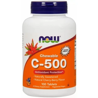 Витамин С-500 Now FoodsChewable Vitamin C, вишневый и ягодный вкус, 100 жевательных таблеток