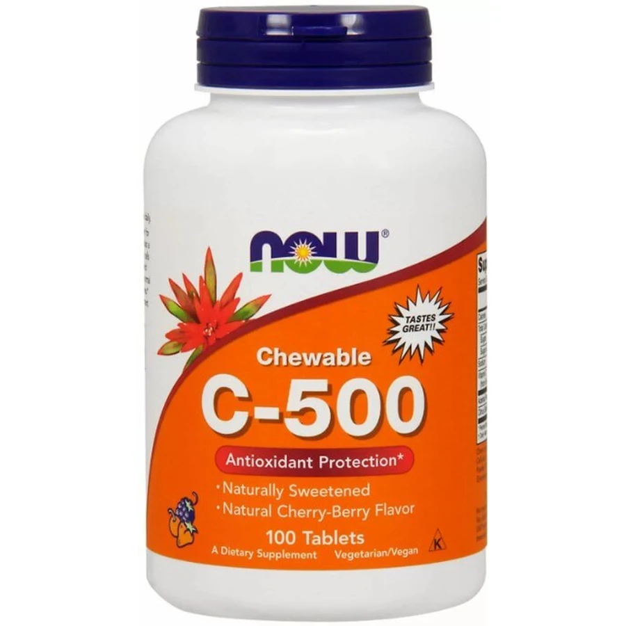 Витамин С-500 Now FoodsChewable Vitamin C, вишневый и ягодный вкус, 100 жевательных таблеток: цены и характеристики