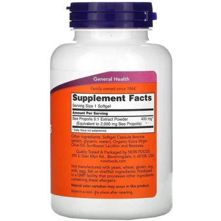 Прополис Now Foods Propolis 2000, 90 гелевых капсул: цены и характеристики