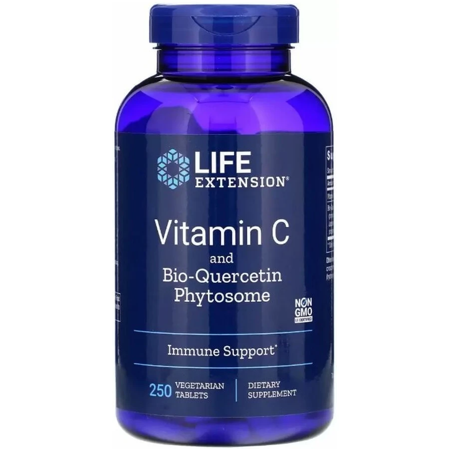 Вітамін С + біо-кверцетин Life Extension Vitamin C and Bio-Quercetin Phytosome, 250 вегетаріанських таблеток: ціни та характеристики