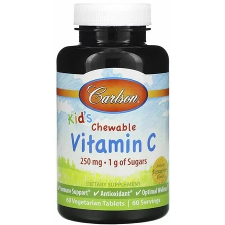 Витамин С Carlson Chewable Vitamin C 250 мг, цитрус, жевательный для детей, 60 таблеток: цены и характеристики