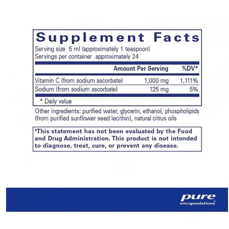 Витамин С липосомальный Pure Encapsulations Liposomal Vitamin C, жидкий, 120 мл: цены и характеристики