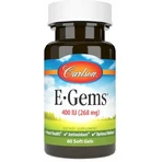 Вітамін Е Carlson E-Gems Elite 400 МО (268 мг), 60 гелевих капсул: ціни та характеристики