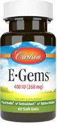 Витамин Е Carlson E-Gems Elite 400 МЕ (268 мг), 60 гелевых капсул