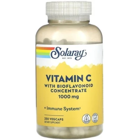 Витамин С с биофлавоноидами Solaray Vitamin C 1000 мг, концентрат, 250 капсул: цены и характеристики