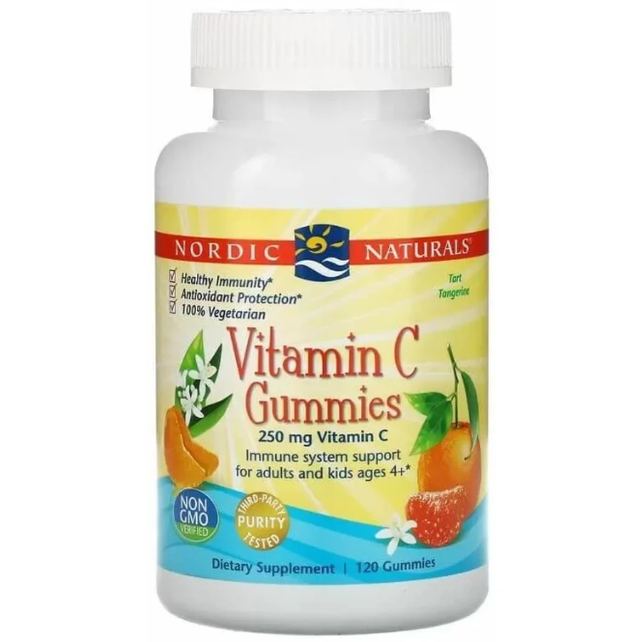 Вітамін С жувальний Nordic Naturals Vitamin C Gummies, смак мандарина, 120 шт.: ціни та характеристики