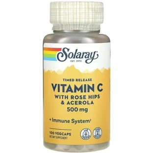 Витамин С Solaray Vitamin C 500 мг, двухфазное высвобождение, 100 капсул