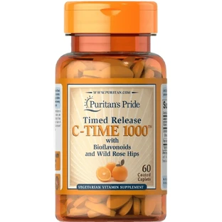 Витамин С с шиповником Puritan's Pride Vitamin C 1000 мг, 60 каплет