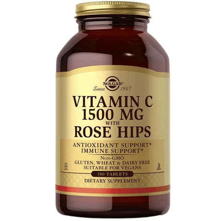 Витамин С шиповник Solgar Vitamin C 1500 мг, 180 таблеток: цены и характеристики