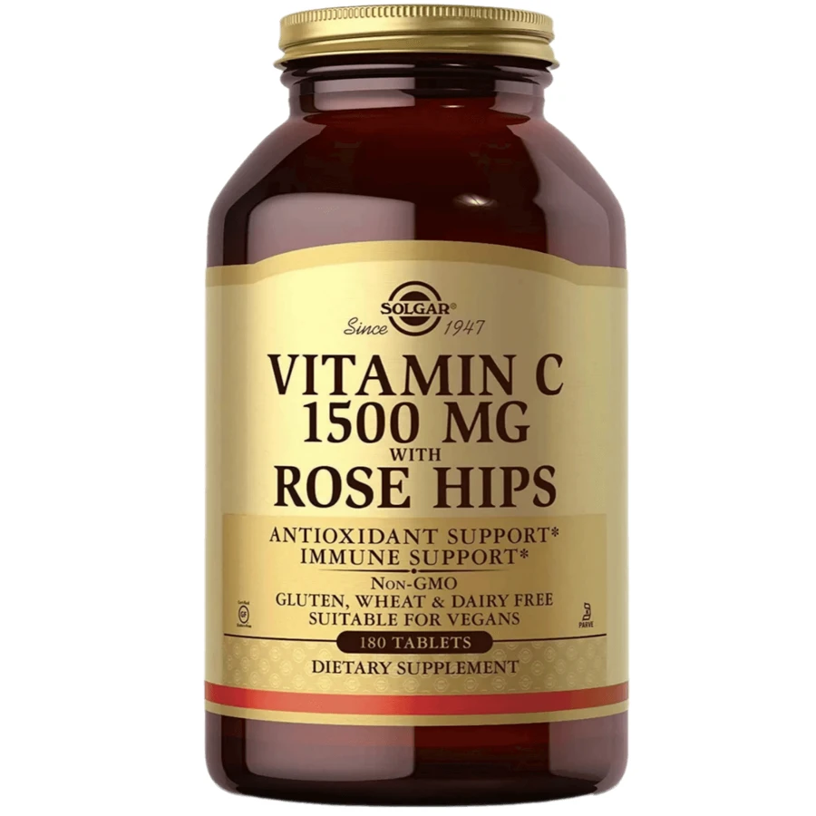 Витамин С шиповник Solgar Vitamin C 1500 мг, 180 таблеток: цены и характеристики
