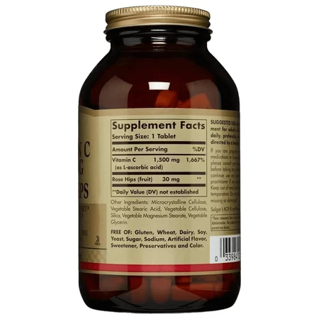 Витамин С шиповник Solgar Vitamin C 1500 мг, 180 таблеток: цены и характеристики